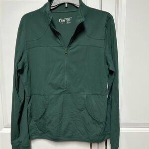 Green Half-Zip Athletic Pullover